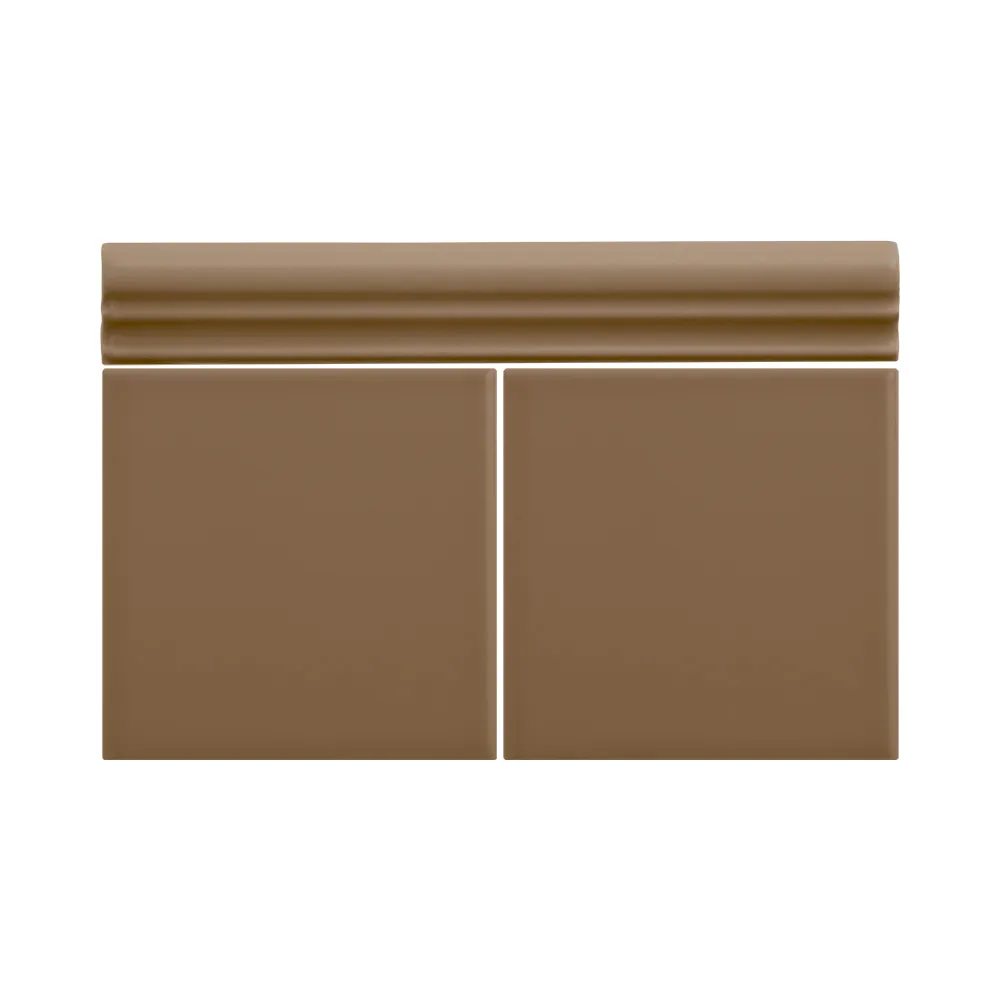 Colocación de Moldura Cerámica 3x20 cm Color Marrón Caramelo Mate entre azulejos