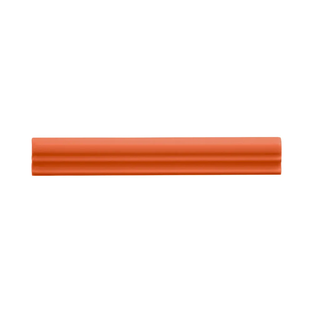 Moldura Cerámica 3x20 cm Color Naranja Coral Mate (1pza)