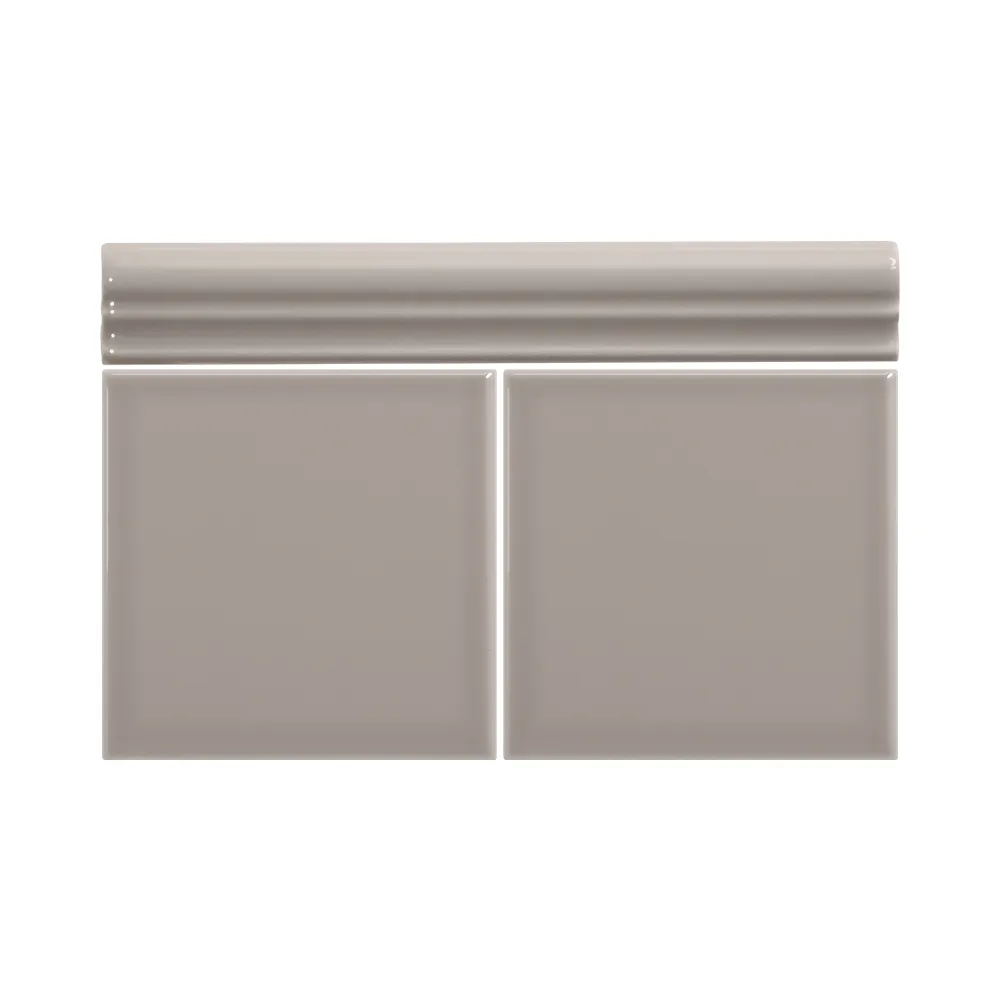 Colocación de Moldura Cerámica 3x20 cm Color Gris Claro Brillo entre azulejos