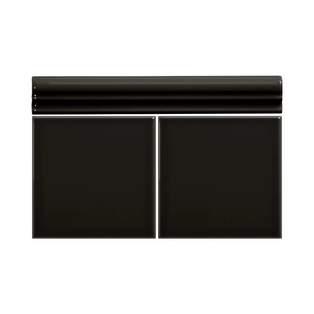 Colocación de Moldura Cerámica 3x20 cm Color Gris Oscuro Brillo entre azulejos