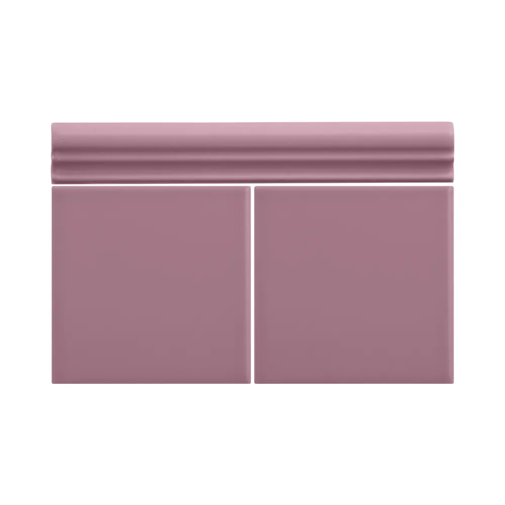 Colocación de Moldura Cerámica 3x20 cm Color Rosa Malva Mate entre azulejos