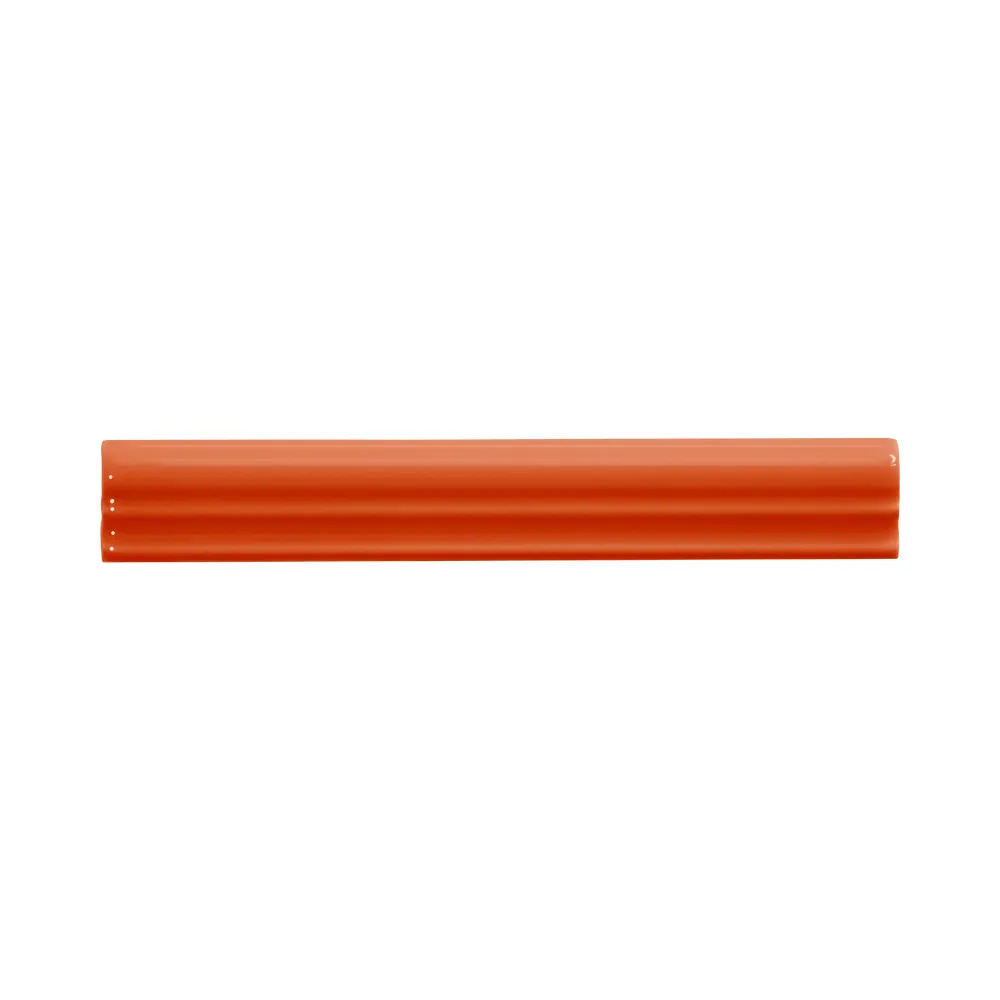 Moldura Cerámica 3x20 cm Color Naranja Oscuro Brillo (1pza)