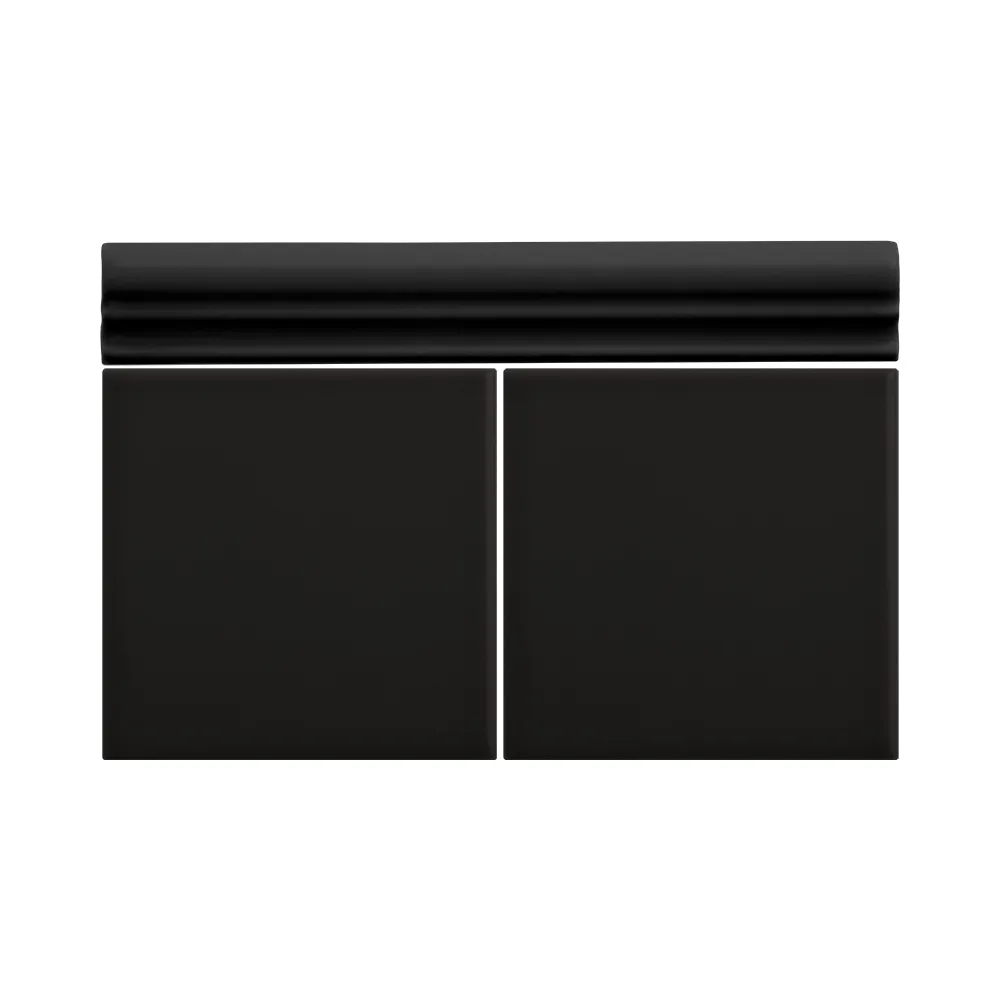 Colocación de Moldura Cerámica 3x20 cm Color Negro Mate entre azulejos