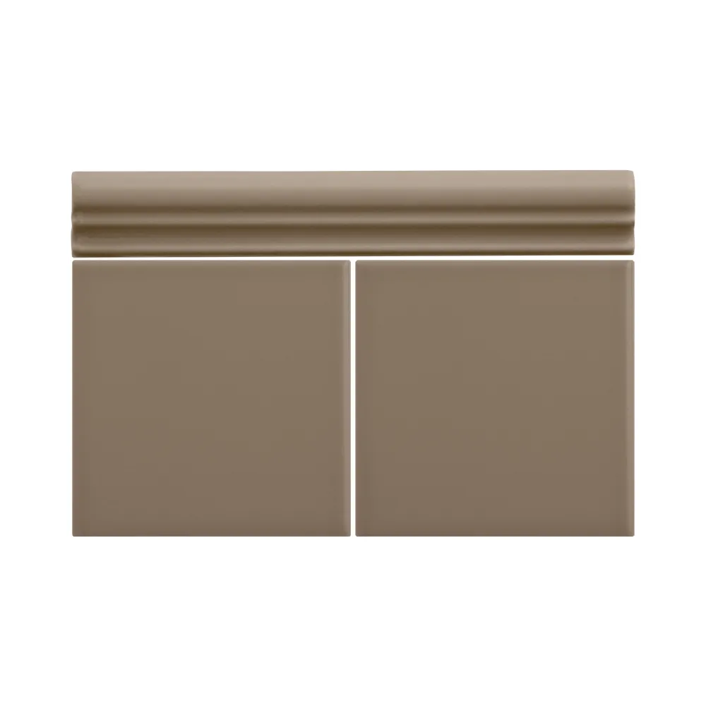 Colocación de Moldura Cerámica 3x20 cm Color Marrón Piedra Mate entre azulejos