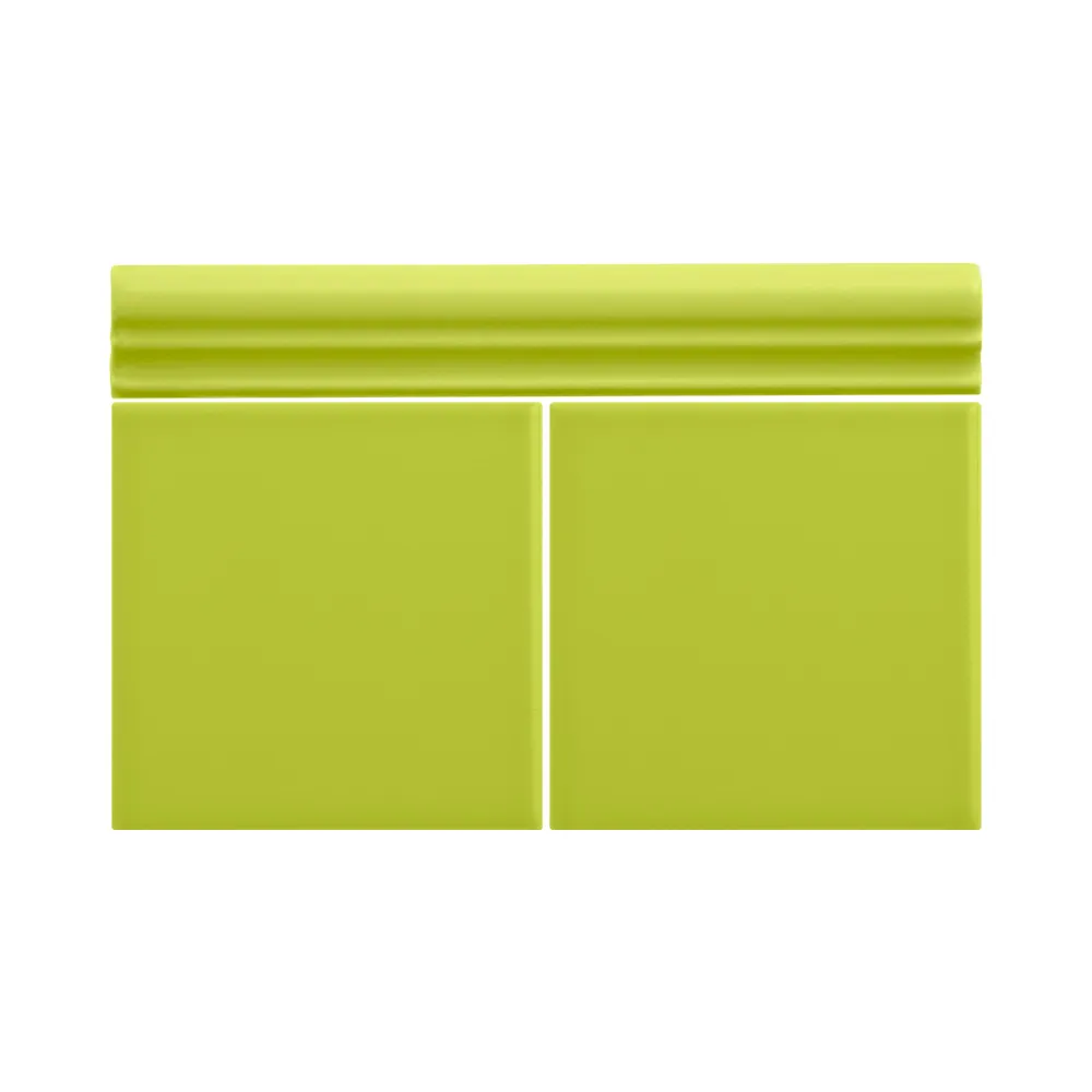 Colocación de Moldura Cerámica 3x20 cm Color Verde Pistacho Mate entre azulejos