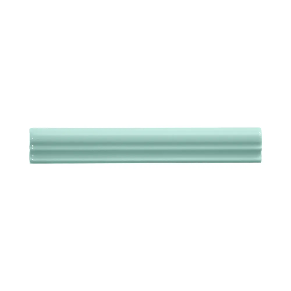 Moldura Cerámica 3x20 cm Color Verde Agua Brillo (1pza)