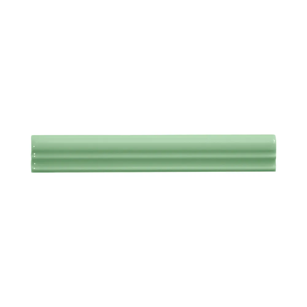 Moldura Cerámica 3x20 cm Color Verde Claro Brillo (1pza)