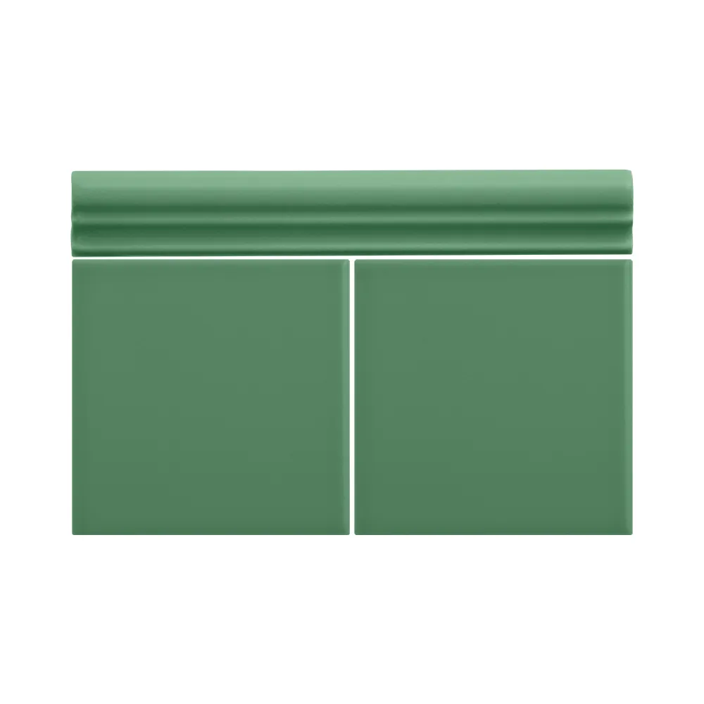 Colocación de Moldura Cerámica 3x20 cm Color Verde Mate entre azulejos
