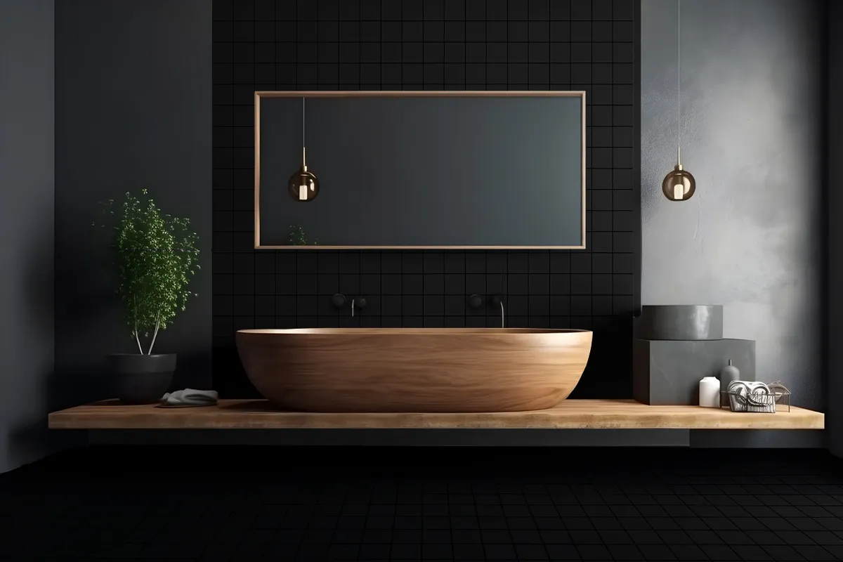 Ambiente alicatado con Full Body 10x10 Color Negro