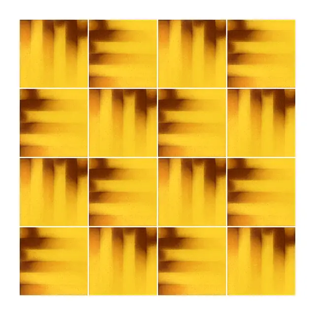 Ejemplo 4 de colocación de Azulejo Fumé 10x10 Amarillo Brillo