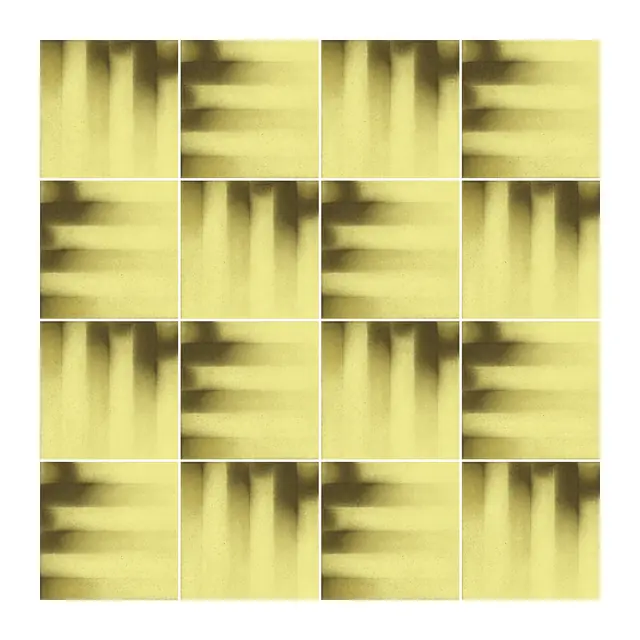 Ejemplo 4 de colocación de Azulejo Fumé 10x10 Amarillo Limón Mate