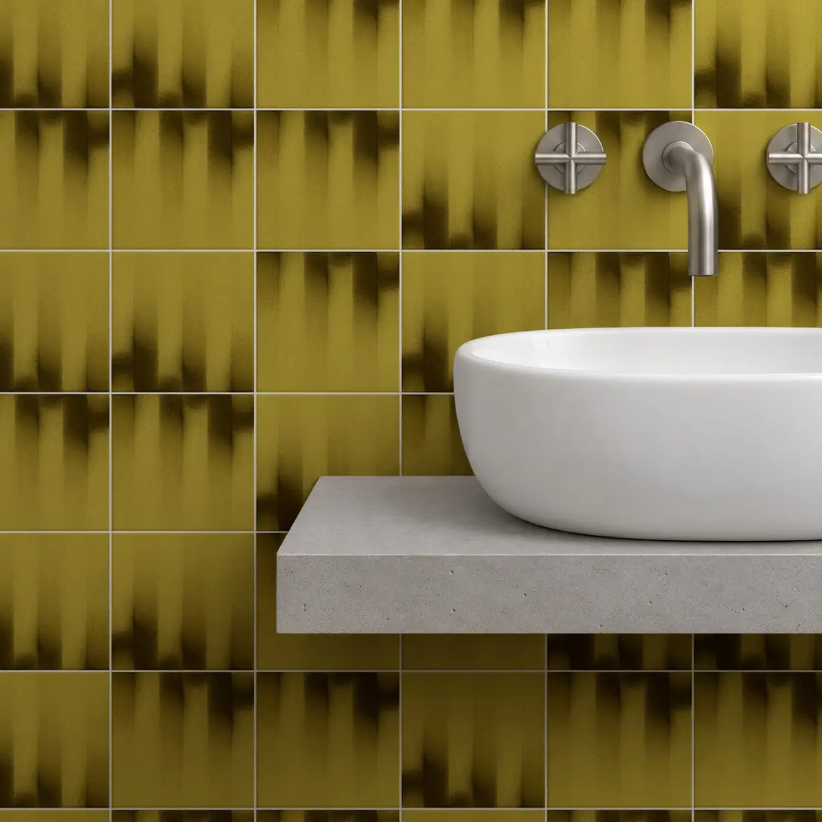Baño alicatado con Azulejo Fumé 10x10 Arena Brillo