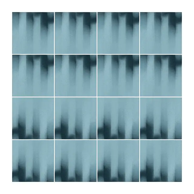 Ejemplo 1 de colocación de Azulejo Fumé 10x10 Azul Bebé Brillo