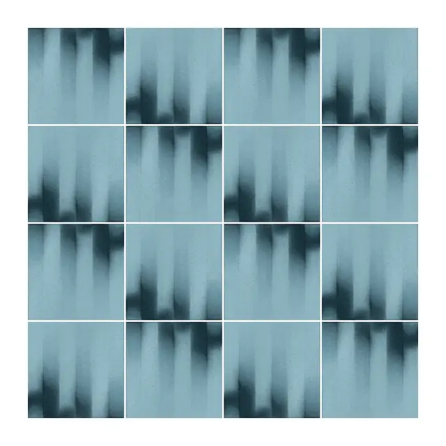 Ejemplo 2 de colocación de Azulejo Fumé 10x10 Azul Bebé Brillo