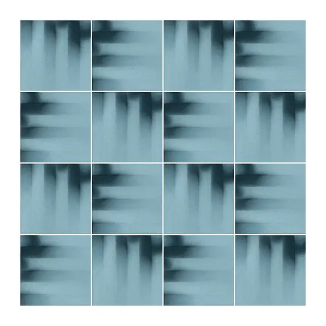 Ejemplo 4 de colocación de Azulejo Fumé 10x10 Azul Bebé Brillo
