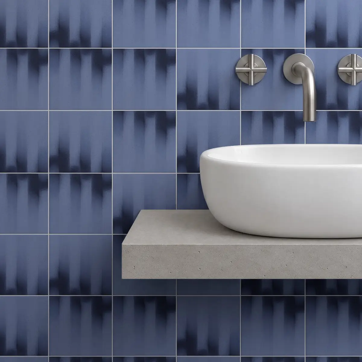 Baño alicatado con Azulejo Fumé 10x10 Azul Cielo Mate