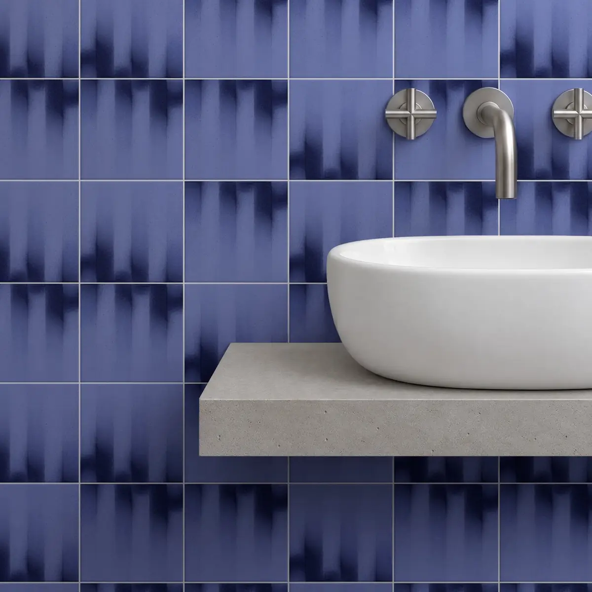 Baño alicatado con Azulejo Fumé 10x10 Azul Claro Brillo