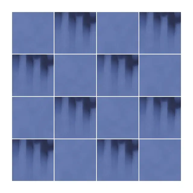 Ejemplo 3 de colocación: Azulejo Fumé 10x10 Azul Marino Mate alternado en damero con Azulejo 10x10 Liso Mate Color Azul Marino