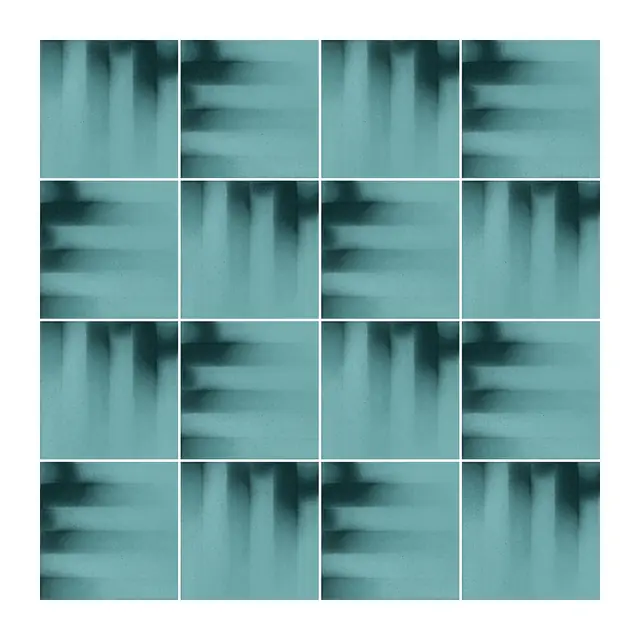 Ejemplo 4 de colocación de Azulejo Fumé 10x10 Azul Océano Brillo