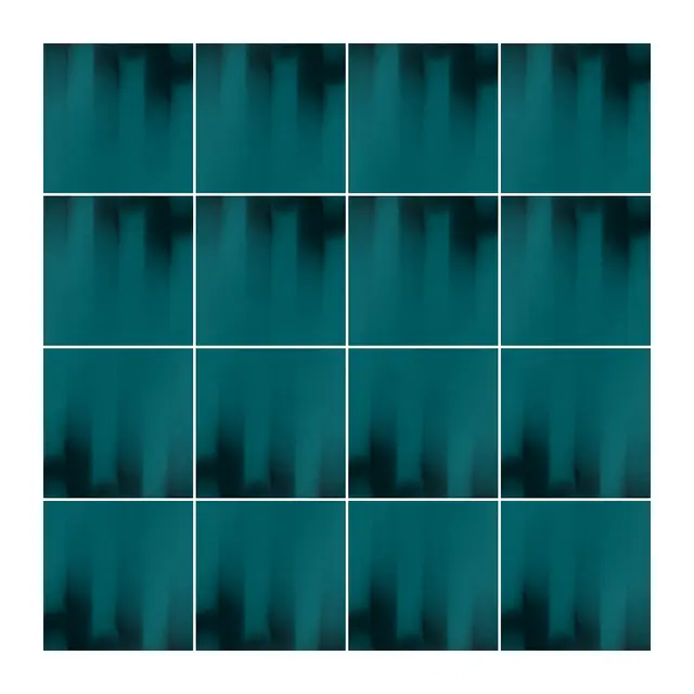 Ejemplo 1 de colocación de Azulejo Fumé 10x10 Azul Turquesa Brillo