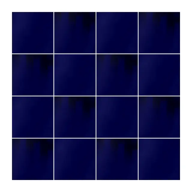 Ejemplo 3 de colocación: Azulejo Fumé 10x10 Azul Victoriano Brillo alternado en damero con Azulejo 10x10 Liso Brillo Color Azul Victoriano
