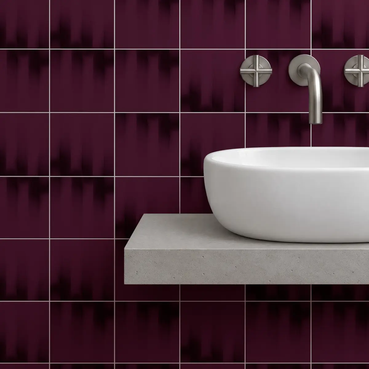 Baño alicatado con Azulejo Fumé 10x10 Berenjena Brillo