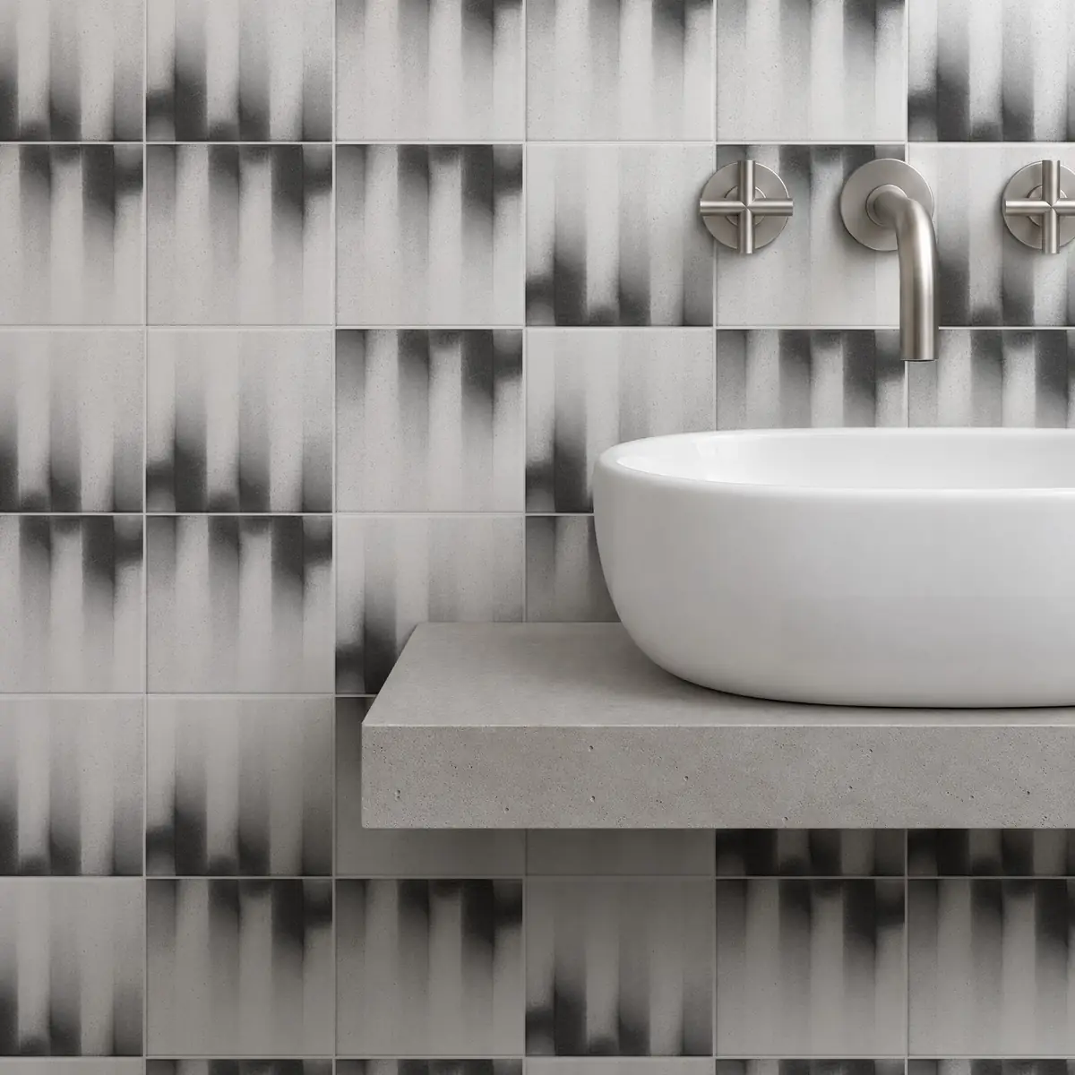 Baño alicatado con Azulejo Fumé 10x10 Blanco Mate
