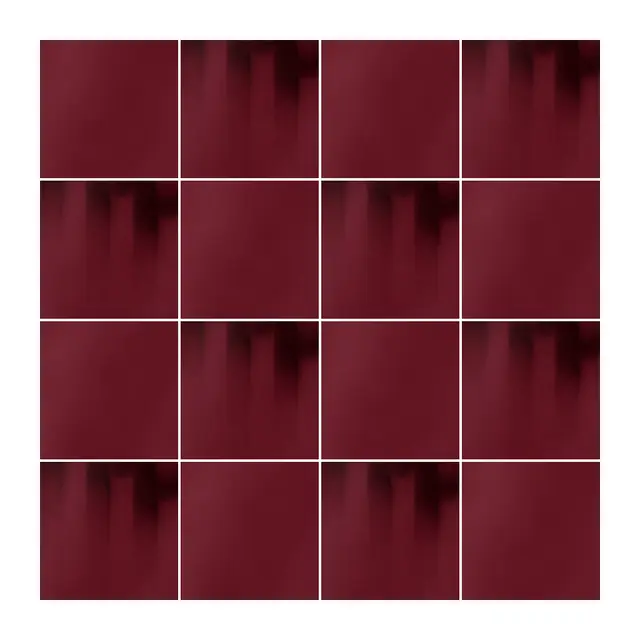 Ejemplo 3 de colocación: Azulejo Fumé 10x10 Burdeos Brillo alternado en damero con Azulejo 10x10 Liso Brillo Color Burdeos