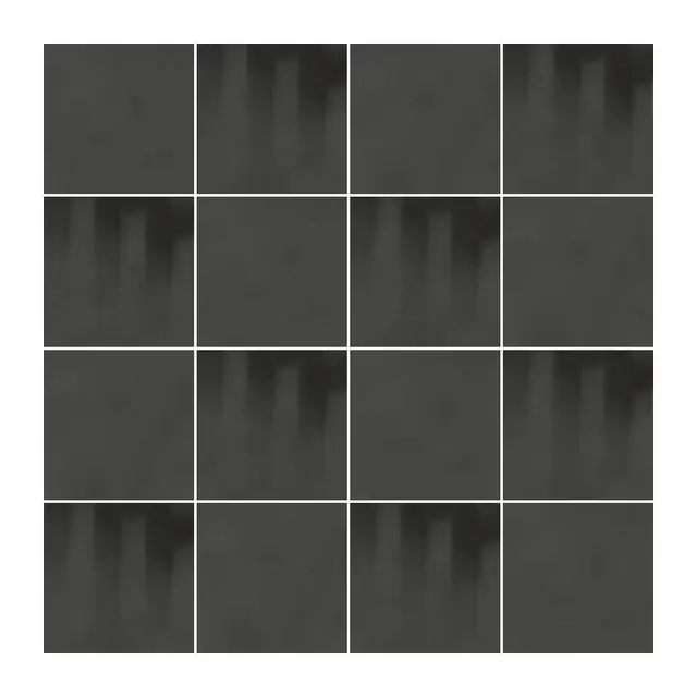 Ejemplo 3 de colocación: Azulejo Fumé 10x10 Gris Grafito Mate alternado en damero con Azulejo 10x10 Liso Mate Color Gris Grafito