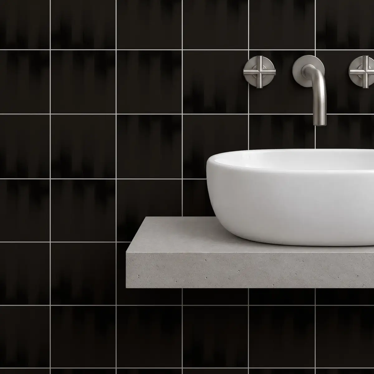 Baño alicatado con Azulejo Fumé 10x10 Gris Oscuro Brillo