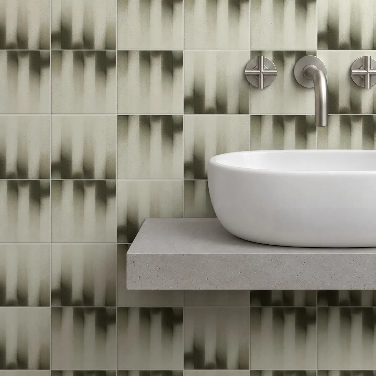 Baño alicatado con Azulejo Fumé 10x10 Mantequilla Mate