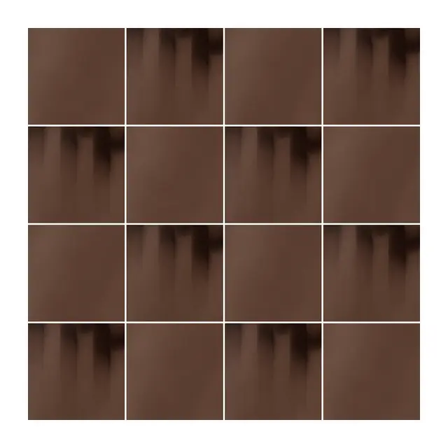 Ejemplo 3 de colocación: Azulejo Fumé 10x10 Marrón Brillo alternado en damero con Azulejo 10x10 Liso Brillo Color Marrón