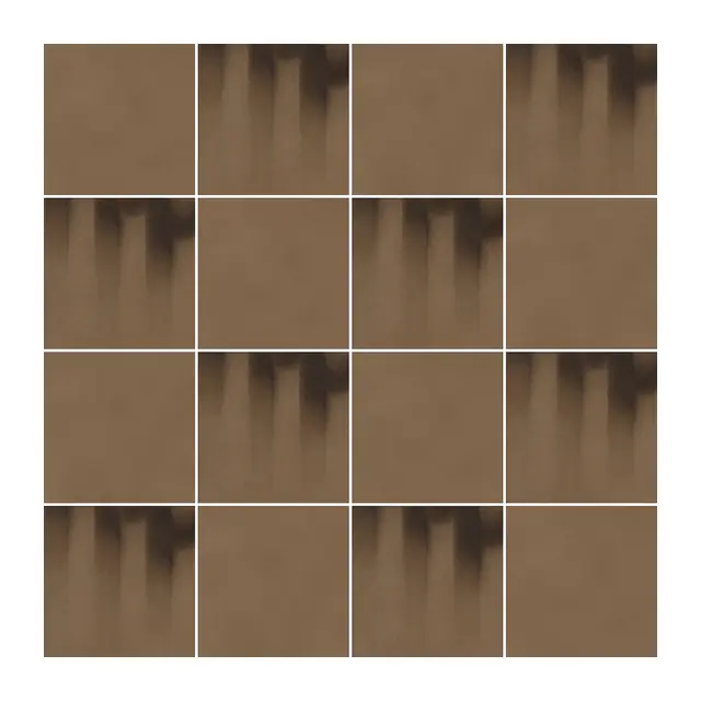 Ejemplo 3 de colocación: Azulejo Fumé 10x10 Marrón Caramelo Mate alternado en damero con Azulejo 10x10 Liso Mate Color Marrón Caramelo