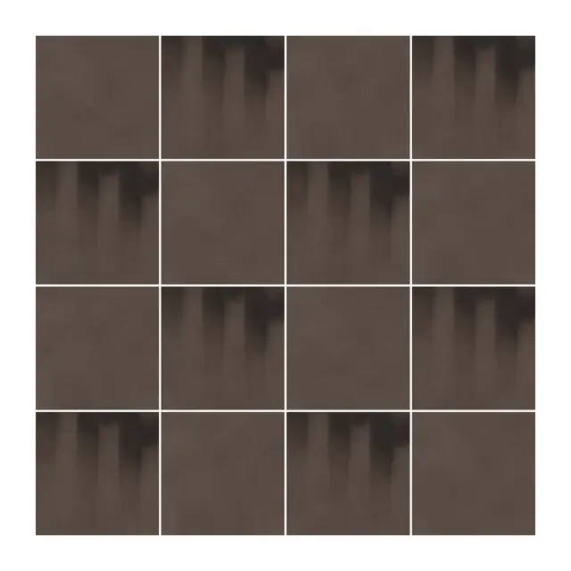 Ejemplo 3 de colocación: Azulejo Fumé 10x10 Marrón Chocolate Mate alternado en damero con Azulejo 10x10 Liso Mate Color Marrón Chocolate