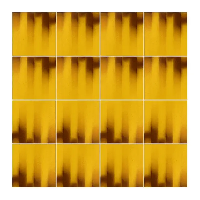 Ejemplo 1 de colocación de Azulejo Fumé 10x10 Mostaza Brillo