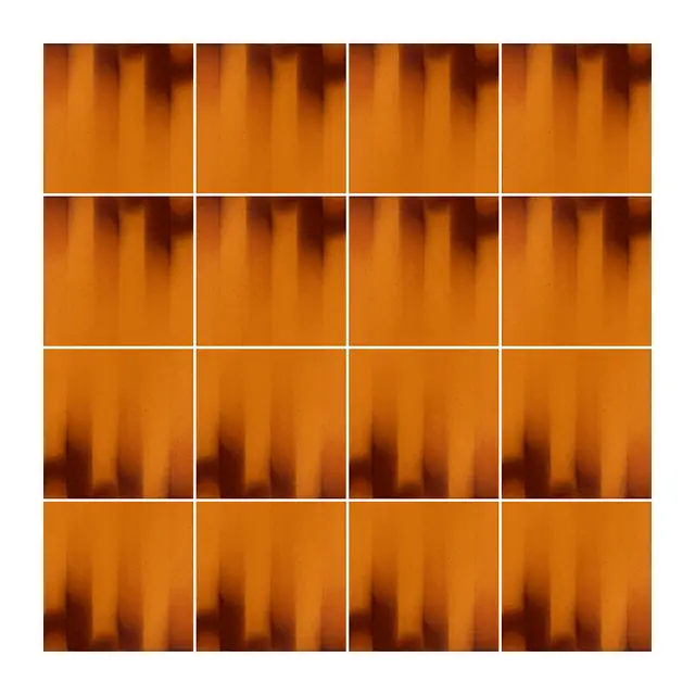 Ejemplo 1 de colocación de Azulejo Fumé 10x10 Naranja Brillo