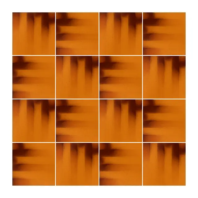Ejemplo 4 de colocación de Azulejo Fumé 10x10 Naranja Brillo