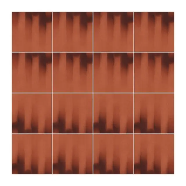 Ejemplo 1 de colocación de Azulejo Fumé 10x10 Naranja Coral Mate