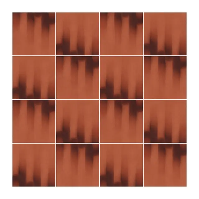 Ejemplo 2 de colocación de Azulejo Fumé 10x10 Naranja Coral Mate