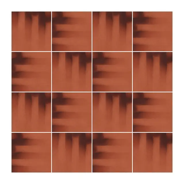 Ejemplo 4 de colocación de Azulejo Fumé 10x10 Naranja Coral Mate
