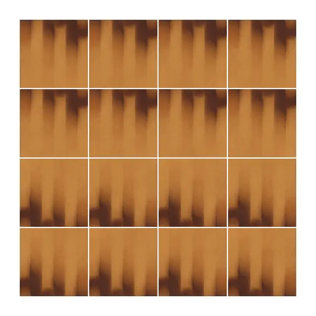 Ejemplo 1 de colocación de Azulejo Fumé 10x10 Naranja Mango Mate