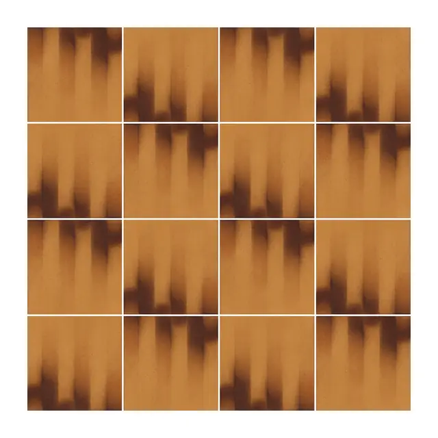 Ejemplo 2 de colocación de Azulejo Fumé 10x10 Naranja Mango Mate