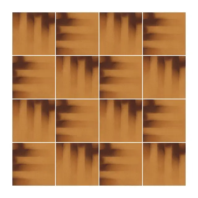 Ejemplo 4 de colocación de Azulejo Fumé 10x10 Naranja Mango Mate