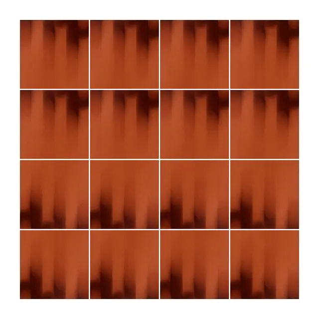 Ejemplo 1 de colocación de Azulejo Fumé 10x10 Naranja Oscuro Brillo