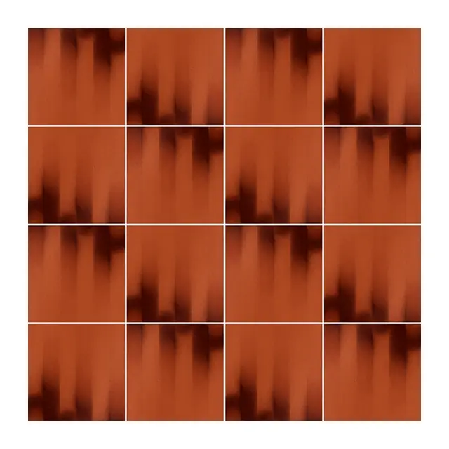 Ejemplo 2 de colocación de Azulejo Fumé 10x10 Naranja Oscuro Brillo