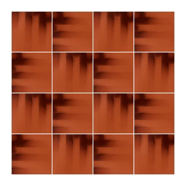Ejemplo 4 de colocación de Azulejo Fumé 10x10 Naranja Oscuro Brillo
