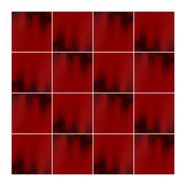 Ejemplo 2 de colocación de Azulejo Fumé 10x10 Rojo Brillo