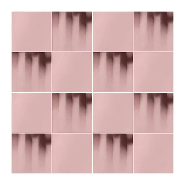 Ejemplo 3 de colocación: Azulejo Fumé 10x10 Rosa Brillo alternado en damero con Azulejo 10x10 Liso Brillo Color Rosa