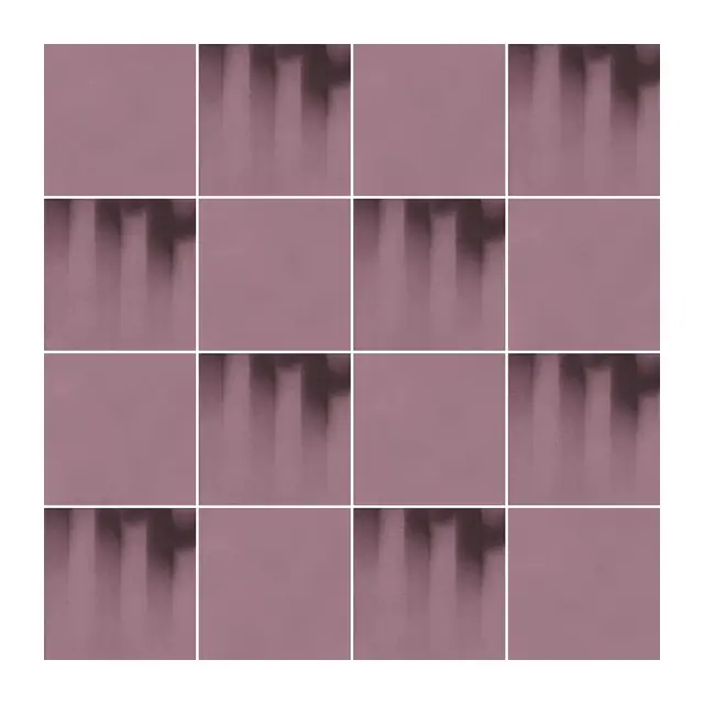 Ejemplo 3 de colocación: Azulejo Fumé 10x10 Rosa Malva Mate alternado en damero con Azulejo 10x10 Liso Mate Color Rosa Malva