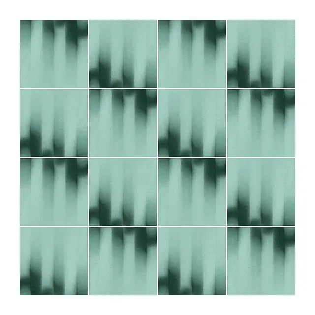 Ejemplo 2 de colocación de Azulejo Fumé 10x10 Verde Agua Brillo
